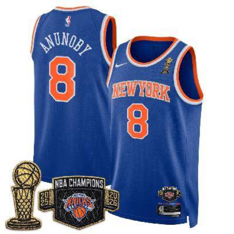 men New York Knicks #8 Anunoby blue 2026 Nike NBA jersey 0627001